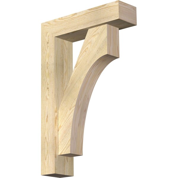 Ekena Millwork Westlake Block Rough Sawn Bracket w/ Offset Brace, Douglas Fir, 6"W x 22"D x 34"H BKT0604X22X34WTL05RDF - main
